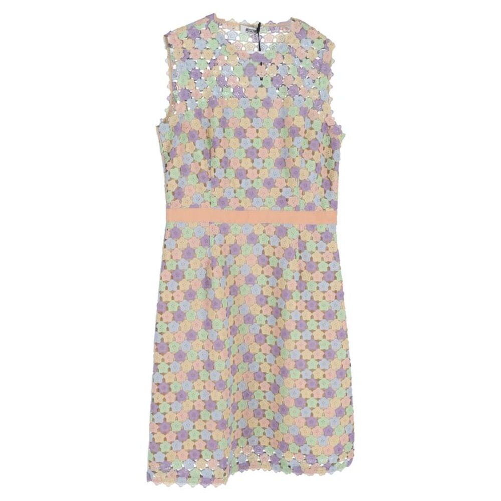 Moschino Cheap and Chic Floral Macrame Sheath Dress in Multicolor Polyester